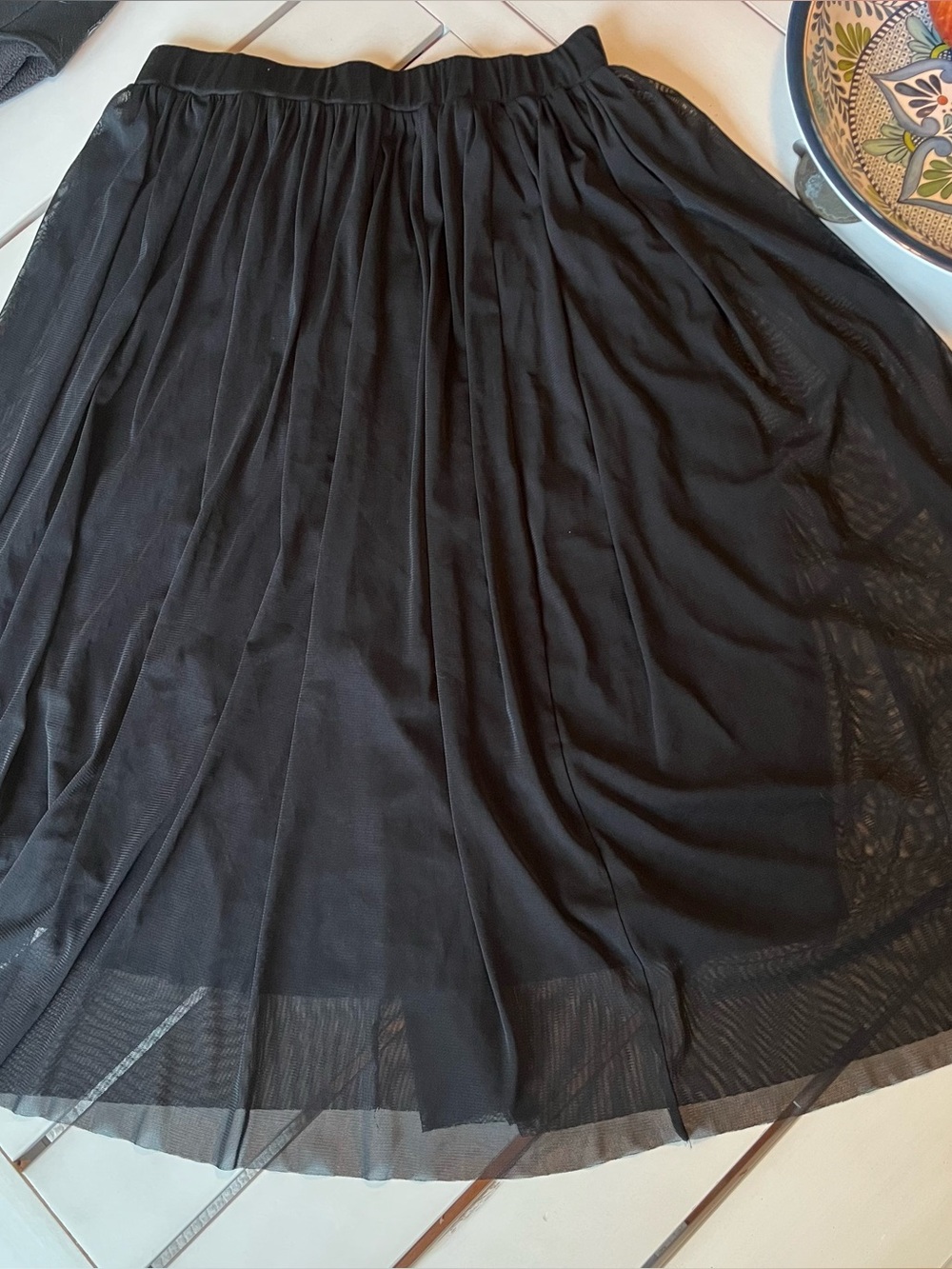 Comfy USA Elastic Waist Sz Small Skirt Sheer Overlay Goth
